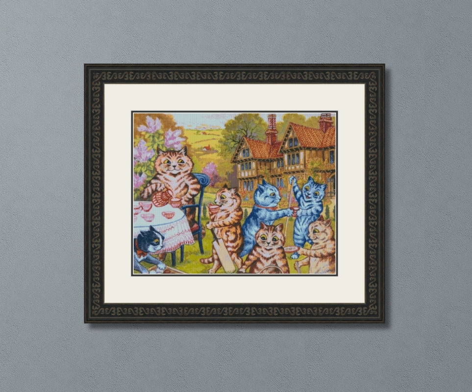 Cat’s Summer Tea Party Cross Stitch Pattern