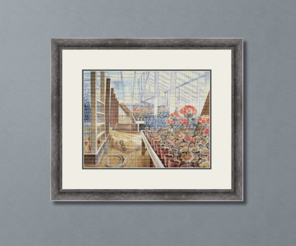 Geraniums and Carnations Cross Stitch Pattern