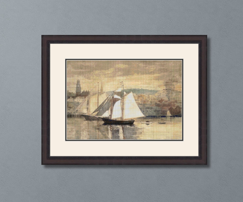 Gloucester Schooners and Sloop Cross Stitch Pattern