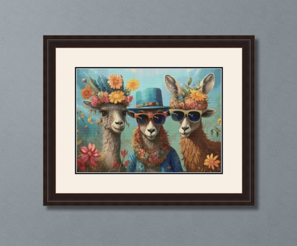 Llamas Gone Wild Cross Stitch Pattern