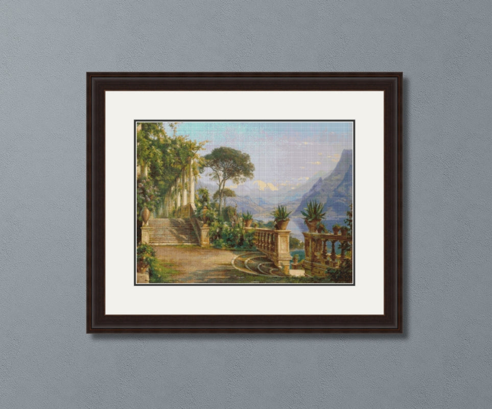 Lodge on Lake Como Aagaard Cross Stitch Pattern