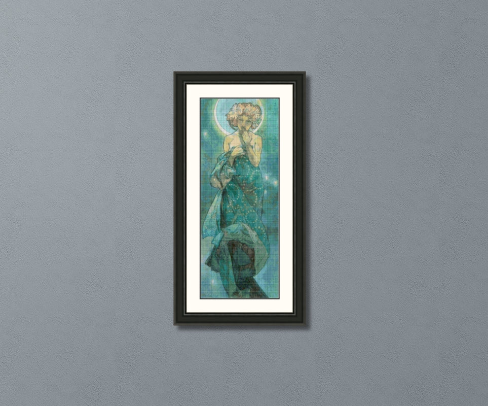 Moonlight Mucha Cross Stitch Pattern