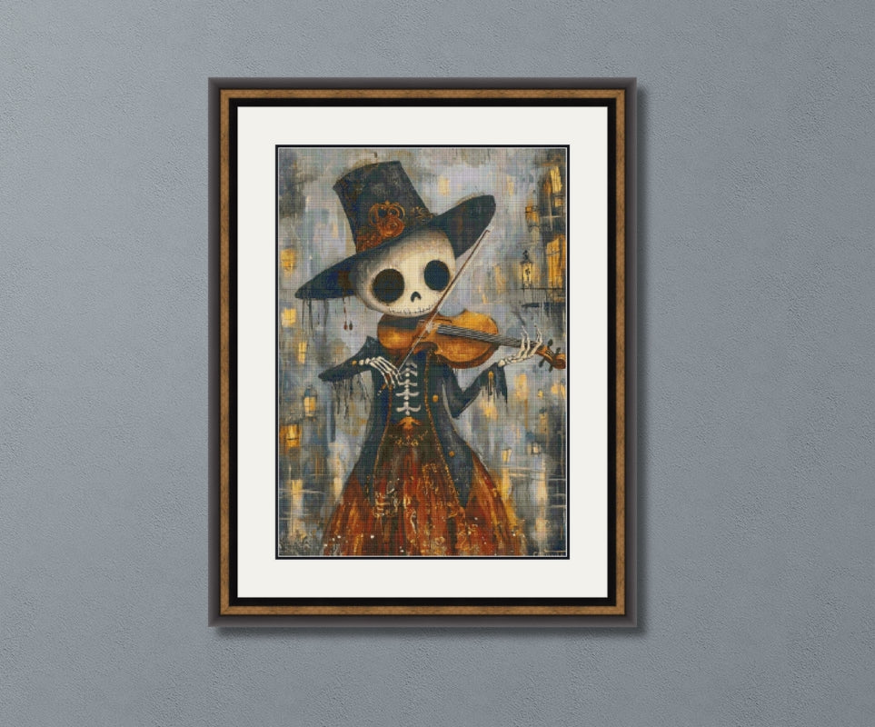 Phantom Skeleton Fiddler Cross Stitch Pattern