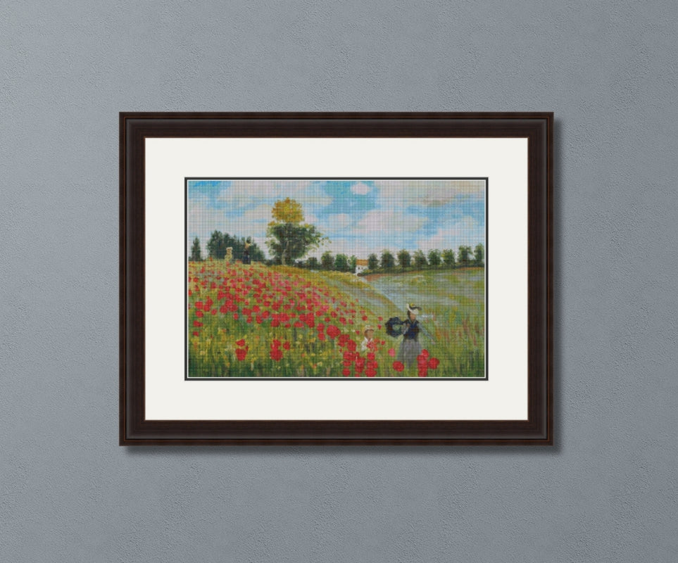 Poppies at Argenteuil Monet Cross Stitch Pattern