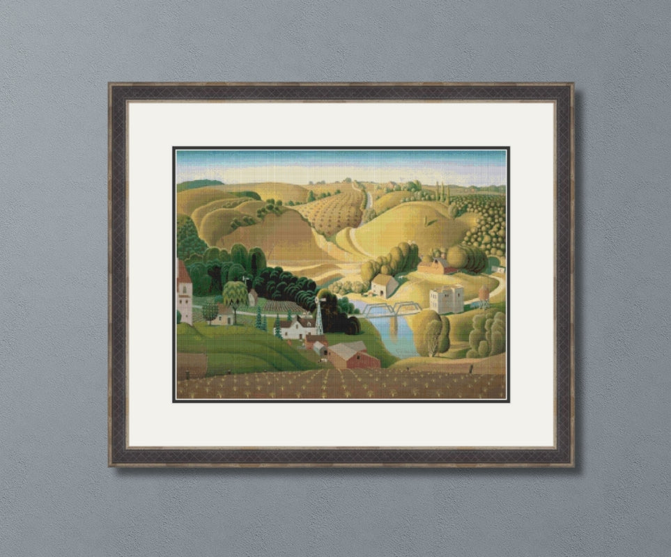 Stone City, Iowa Cross Stitch Pattern