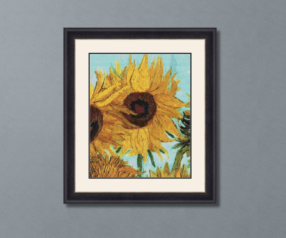 Sunflowers 1888 Detail van Gogh Cross Stitch Pattern