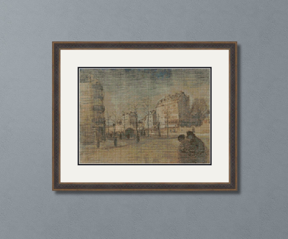 The Boulevard de Clichy van Gogh Cross Stitch Pattern