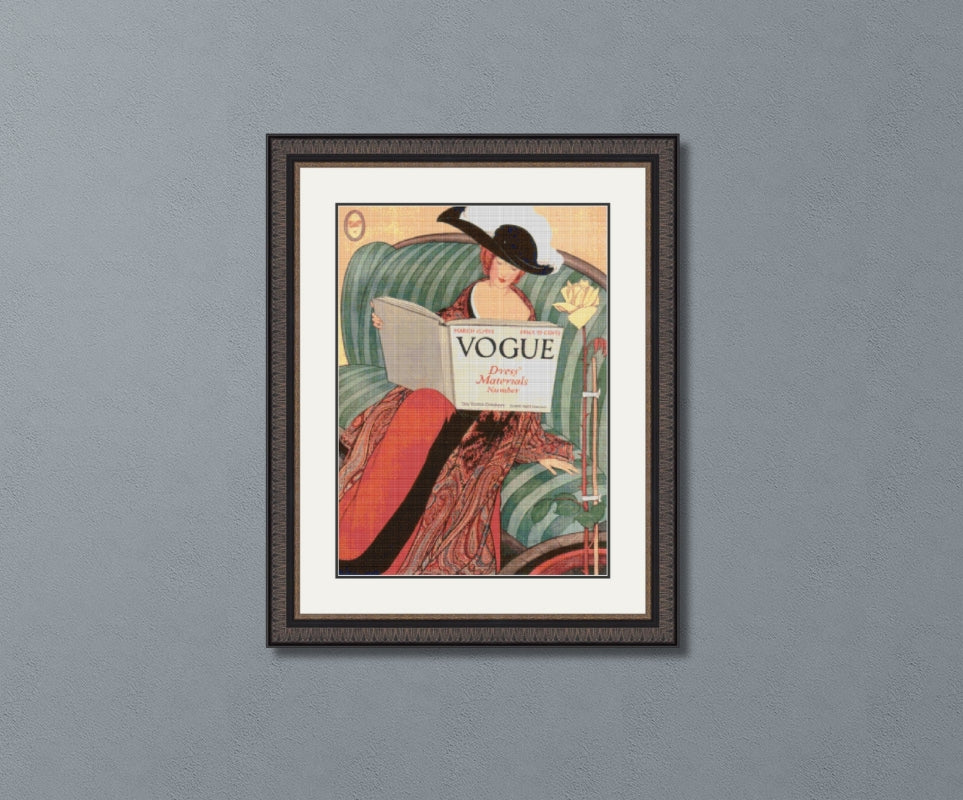 Vogue Magazine Cover March 15 1912 Plank Cross Stitch Pattern