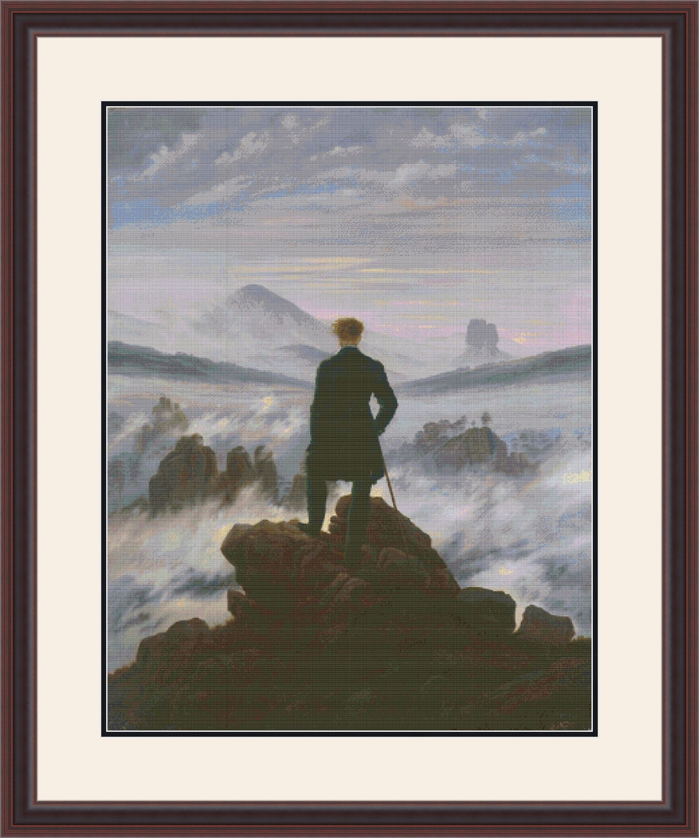 Wanderer Above the Sea – Friedrich Cross Stitch Pattern