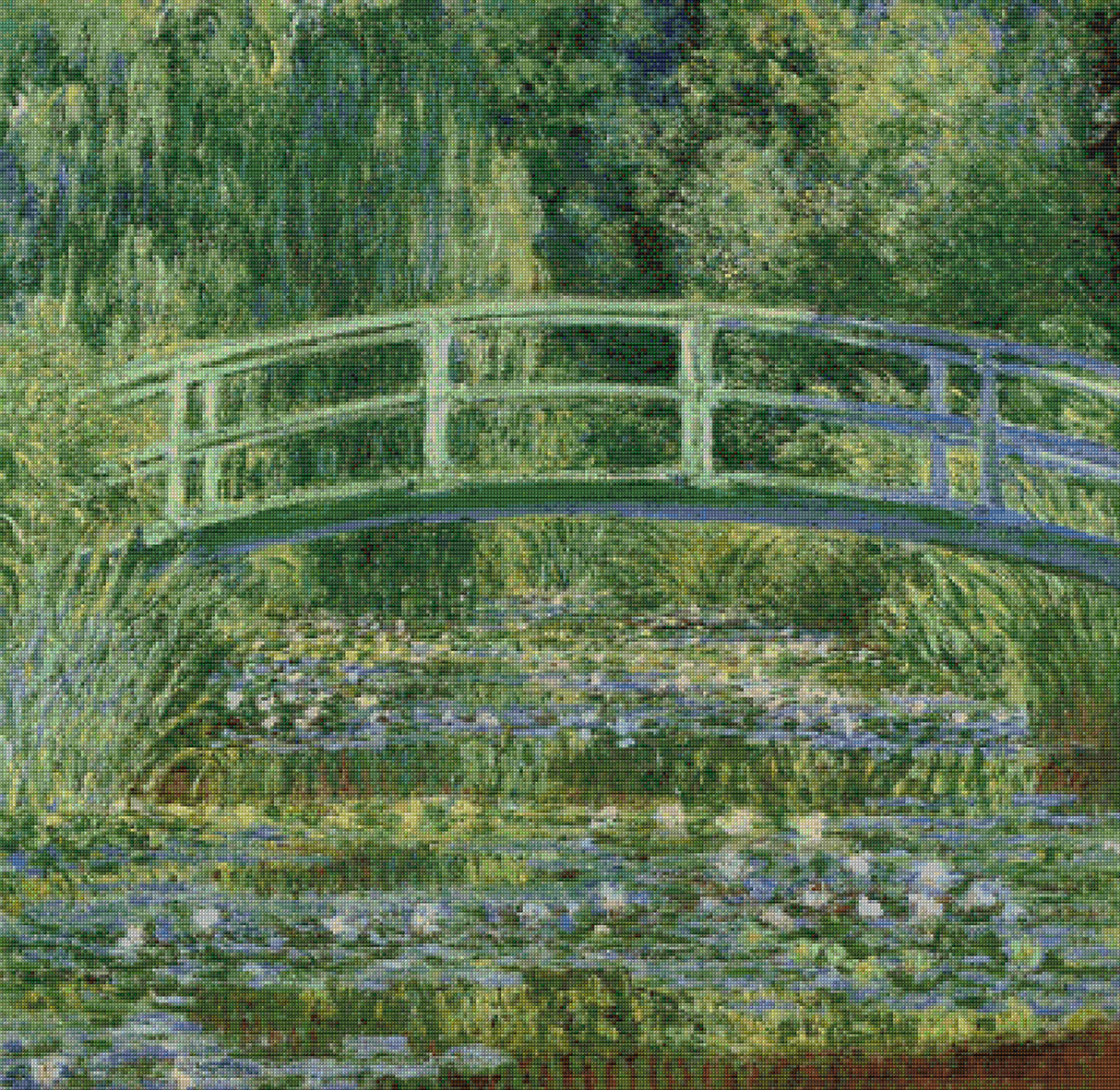 Water Lily Pond Monet Cross Stitch Pattern