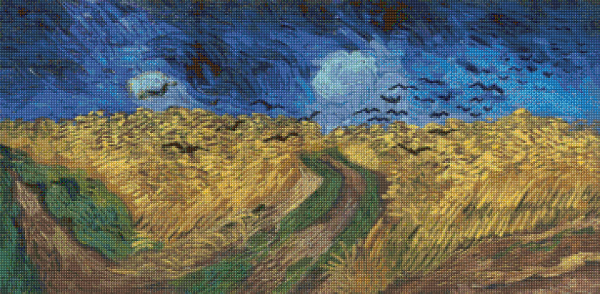 Wheatfield with Crows van Gogh Cross Stitch Pattern