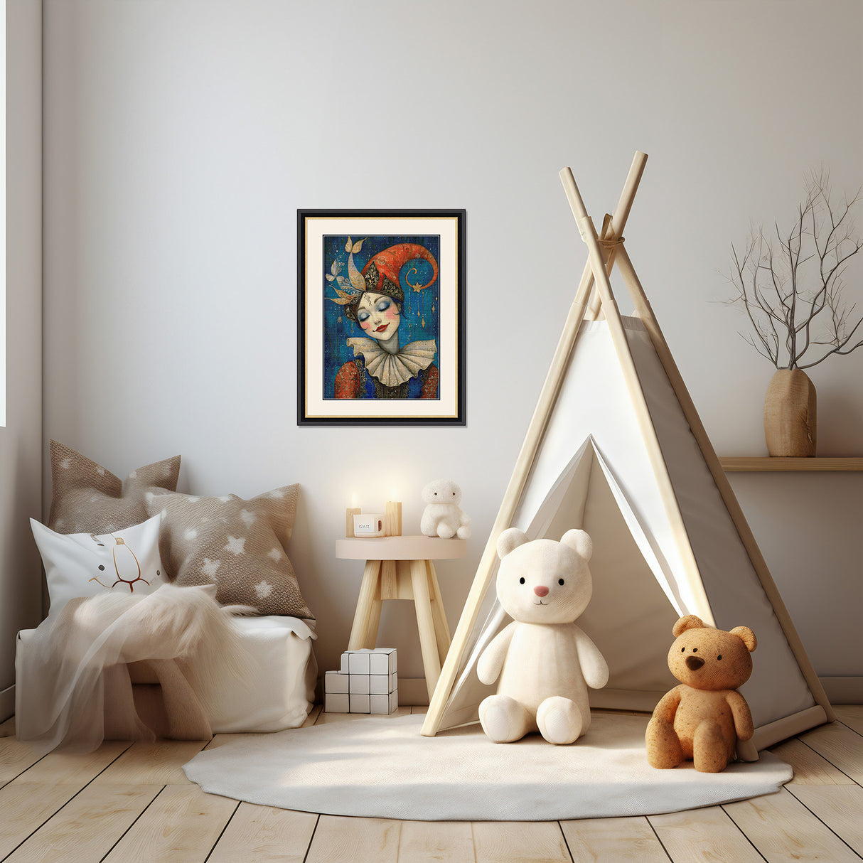 Whimsical Harlequin Daydream Cross Stitch Pattern