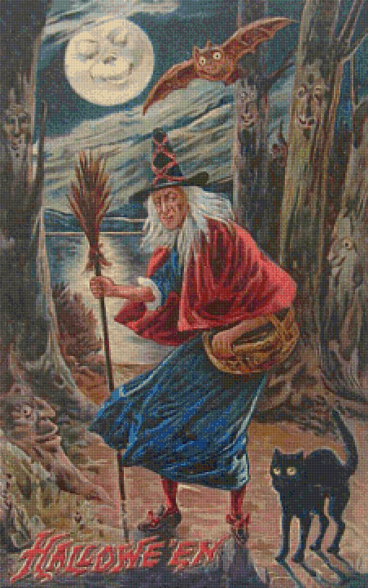 Witchy Greetings Cross Stitch Pattern