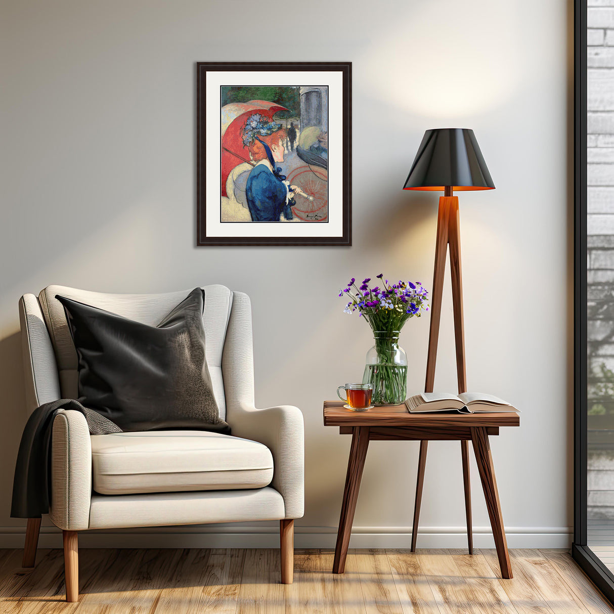 Woman with Umbrella Anquetin Cross Stitch Pattern