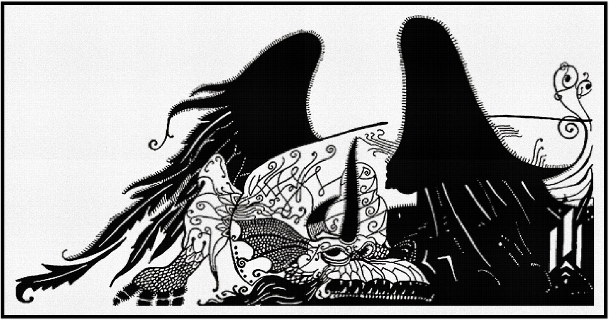 Dragon - Aubrey Beardsley Cross Stitch Pattern