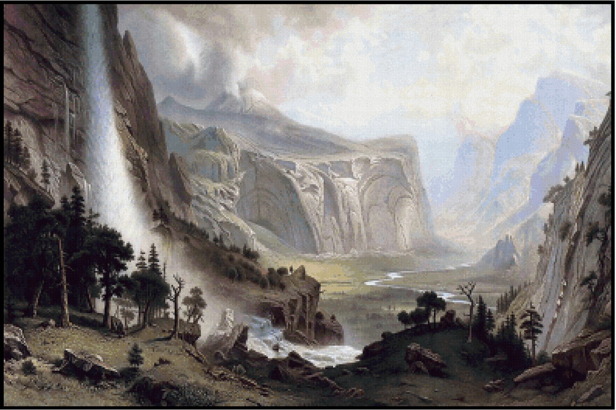 The Domes of the Yosemite - Albert Bierstadt Cross Stitch Pattern