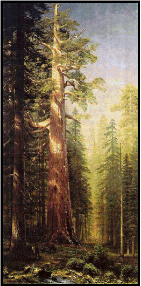 The Great Trees, Mariposa Grove, California - Albert Bierstadt Cross Stitch Pattern