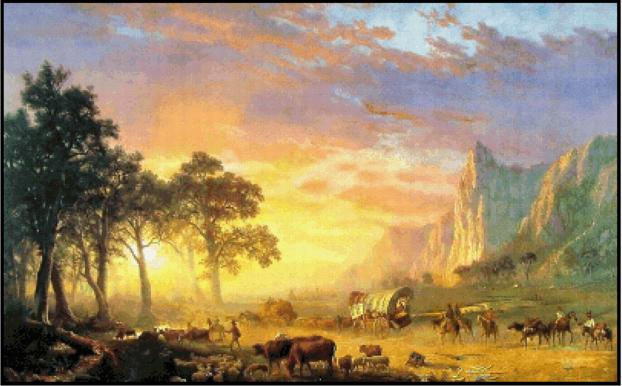 The Oregon Trail - Albert Bierstadt Cross Stitch Pattern