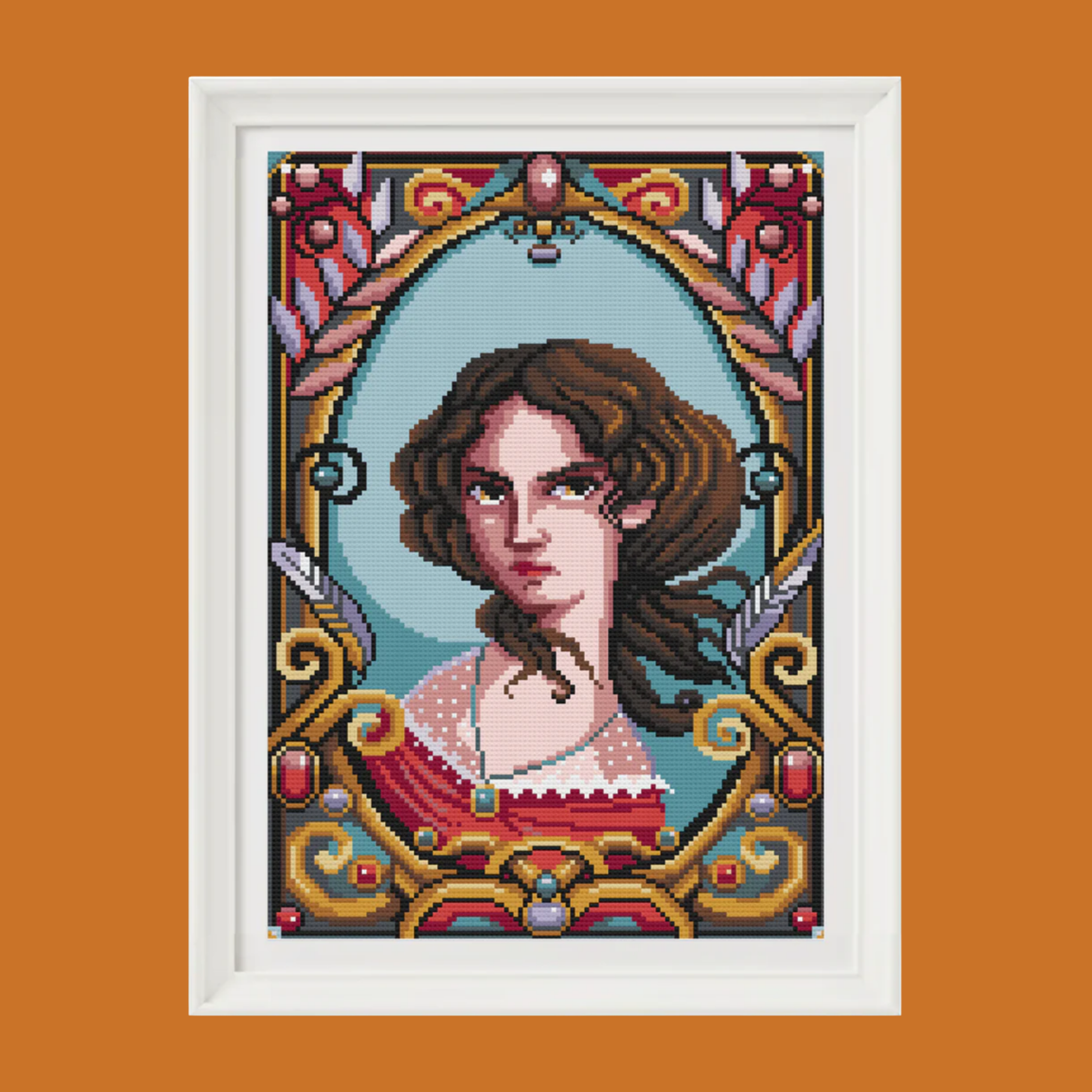 Catherine Earnshaw Portrait Emily Brontë Wuthering Heights Cross Stitch Pattern