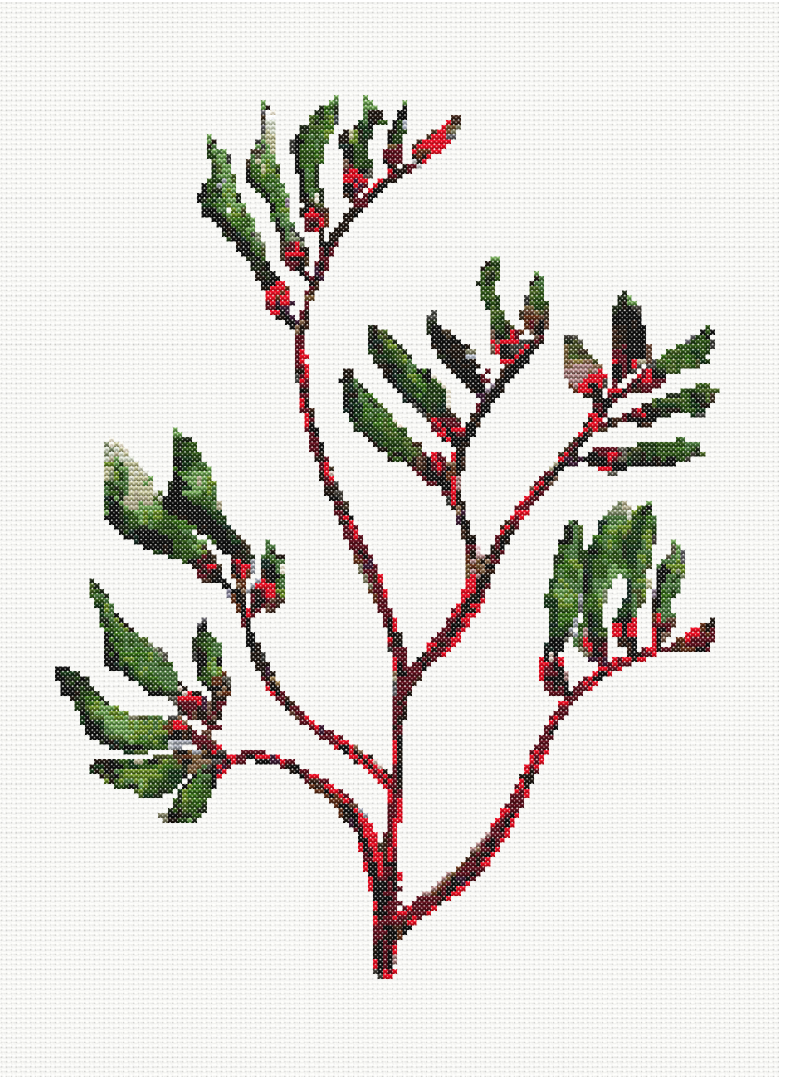 Ruby Paw - Kangaroo Paw Cross Stitch Pattern