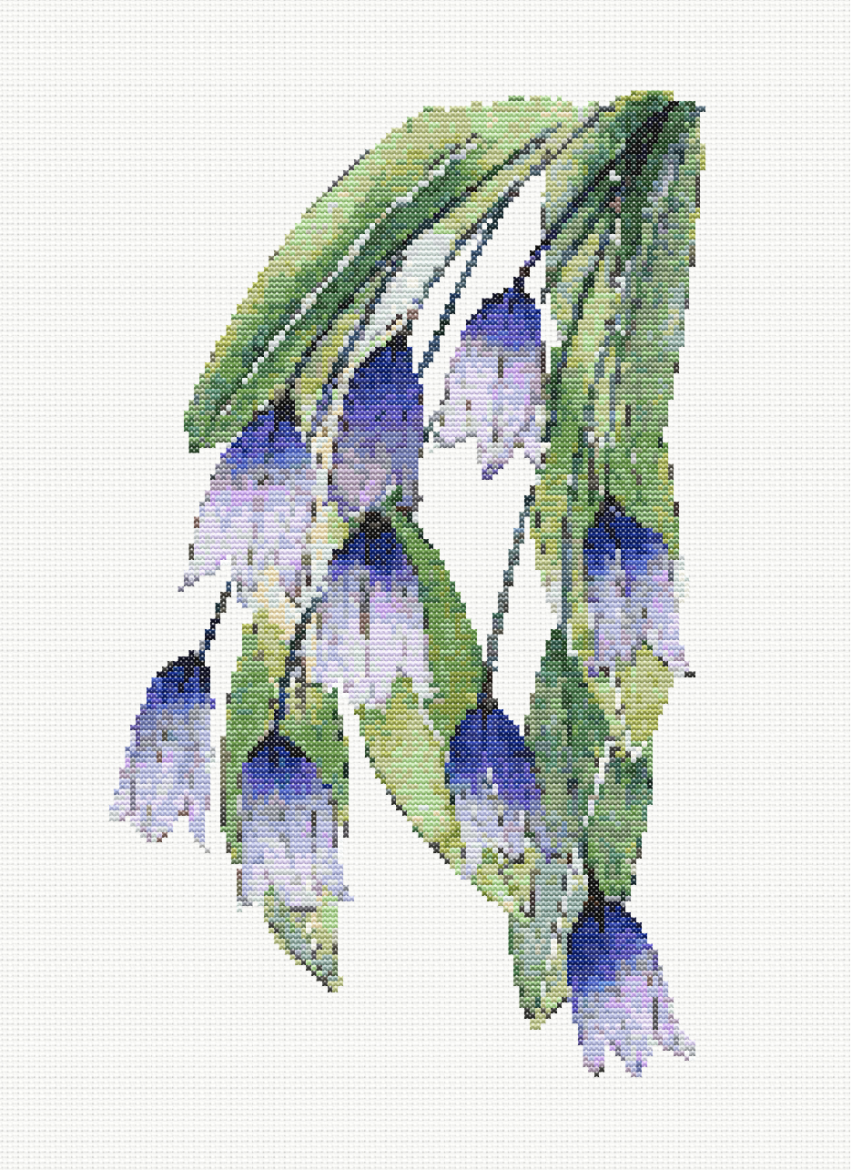 Sapphire Bells - Creeper Bluebells Cross Stitch Pattern