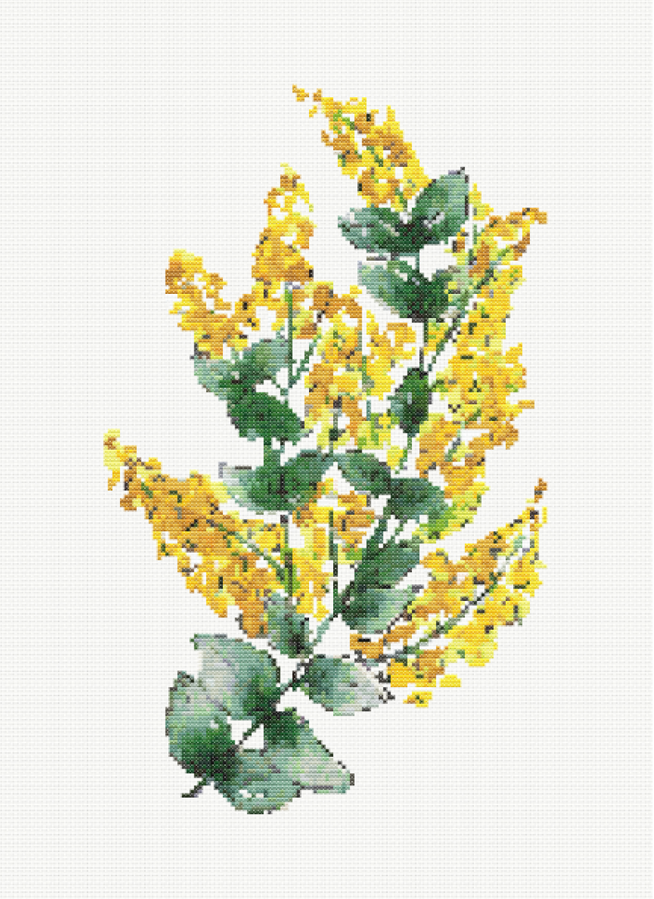 Golden Sparkle - Gold Dust Wattle Cross Stitch Pattern