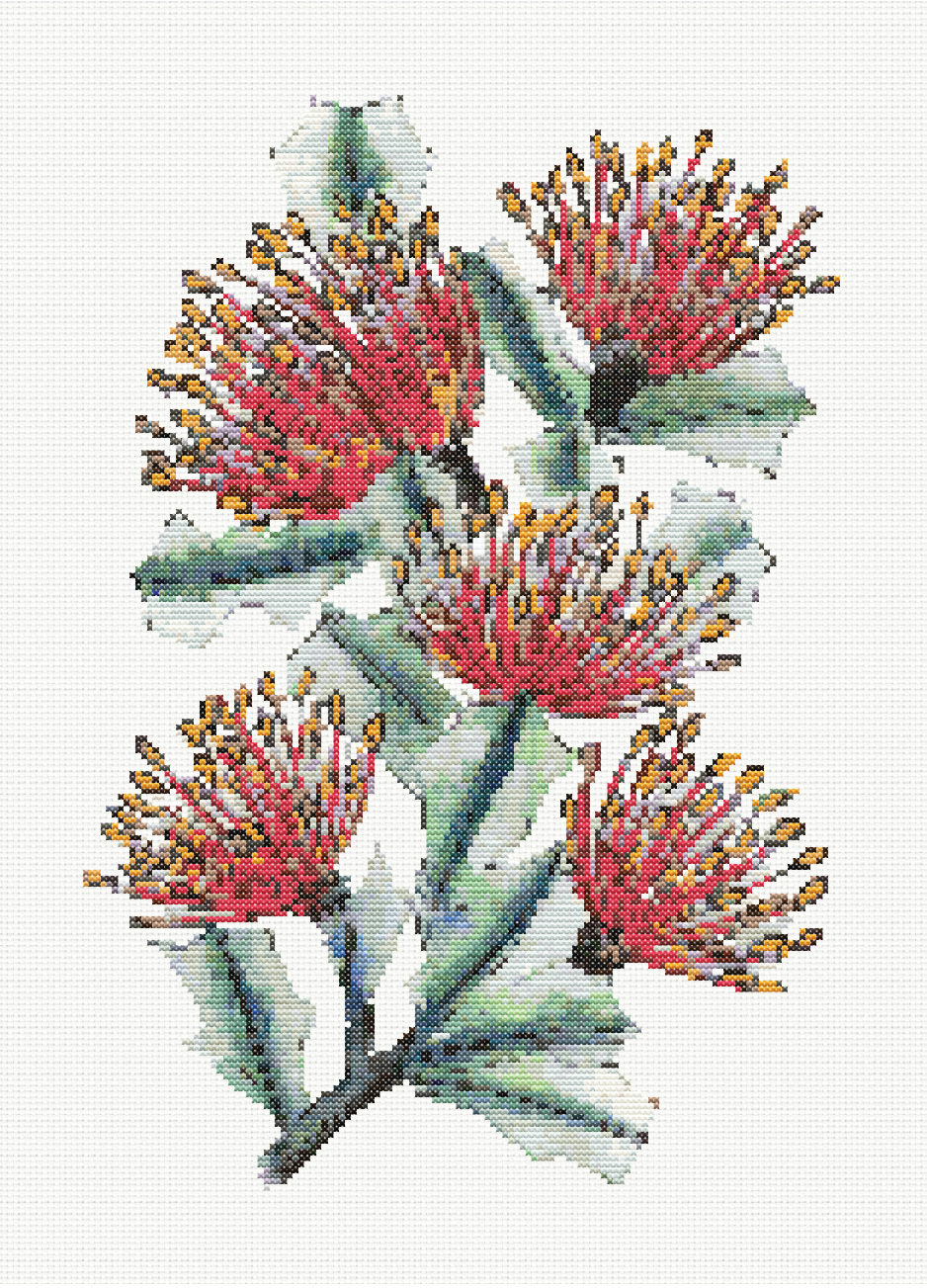 Flame Sticks - Matchstick Banksia Cross Stitch Pattern