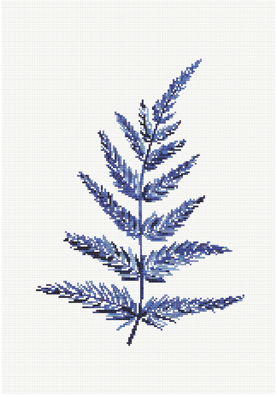 Blue Whisper - Silver Fern Cross Stitch Pattern