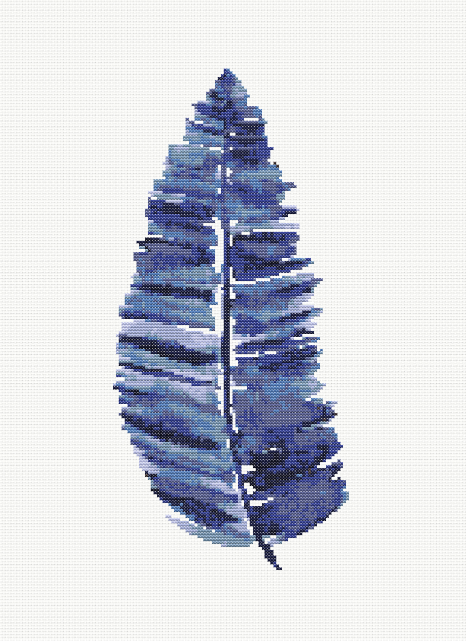 Fern Elegance - Hamptons Sword Leaf Cross Stitch Pattern