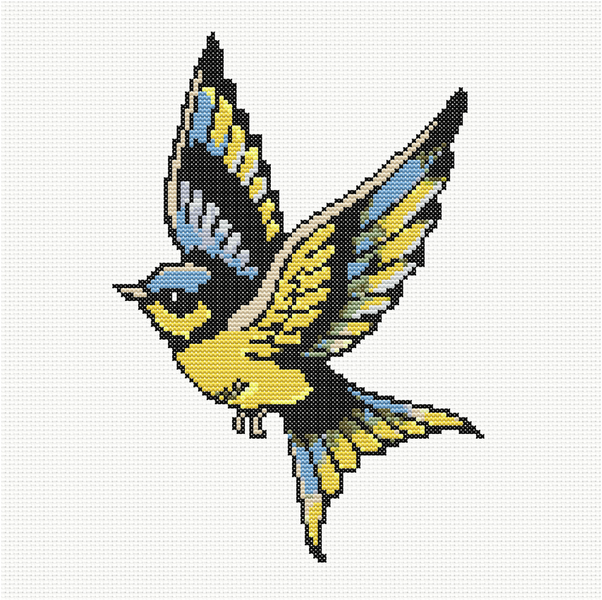 Flying Bird Cross Stitch Pattern