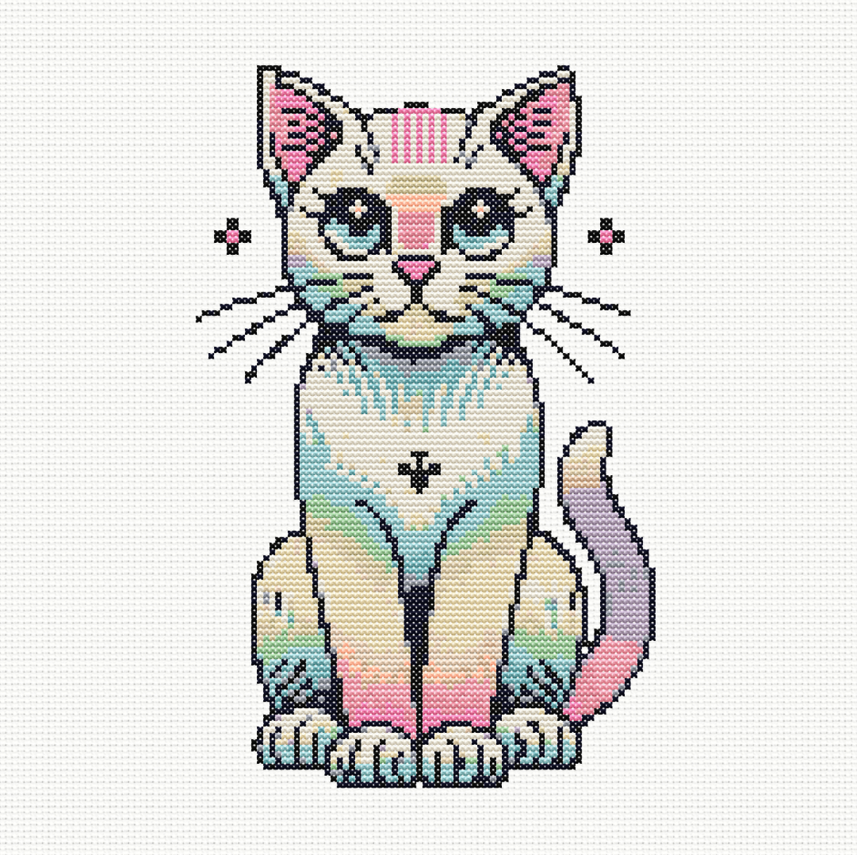 Curious Cat Cross Stitch Pattern