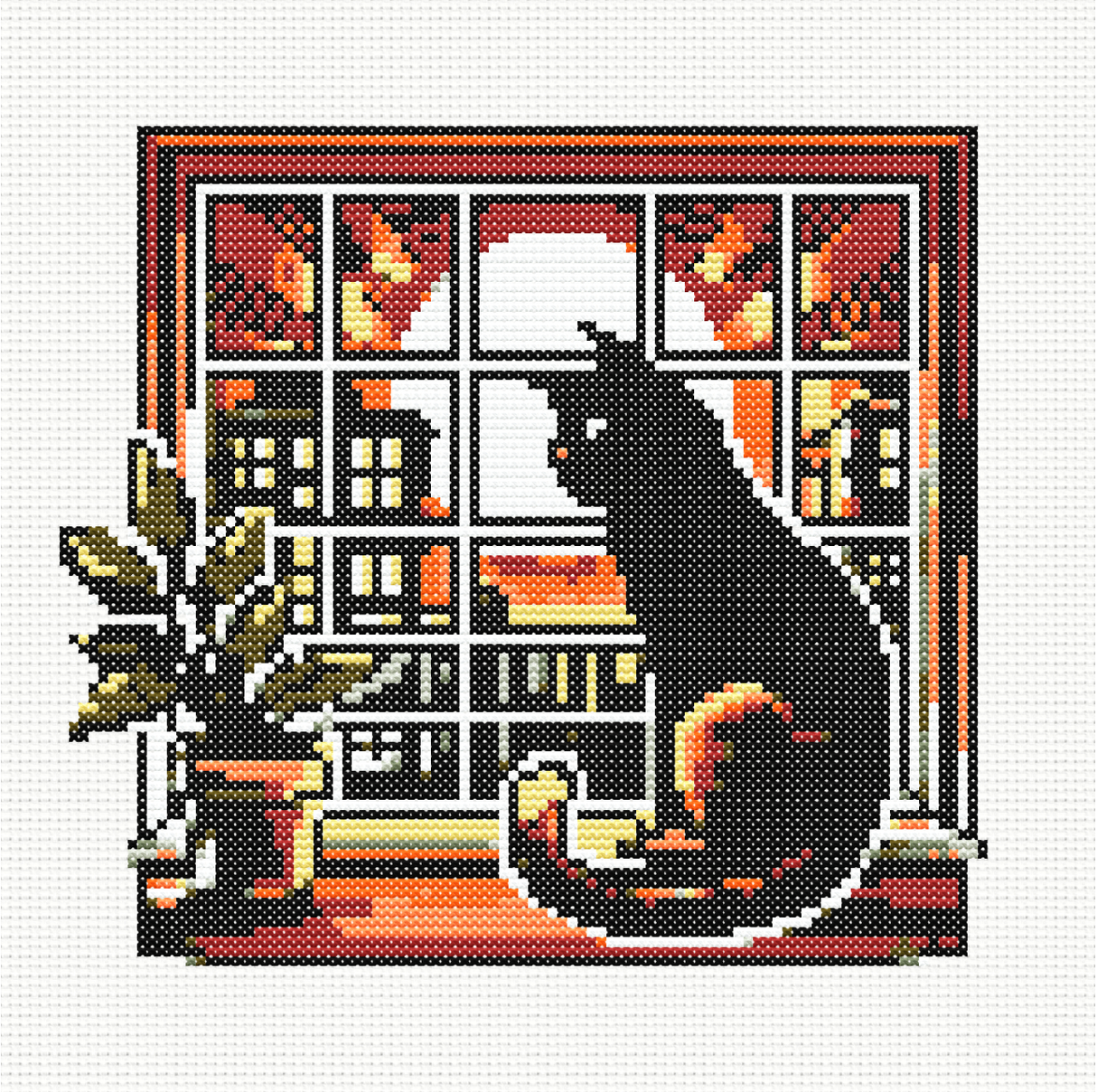 Purrfect View Cross Stitch Pattern