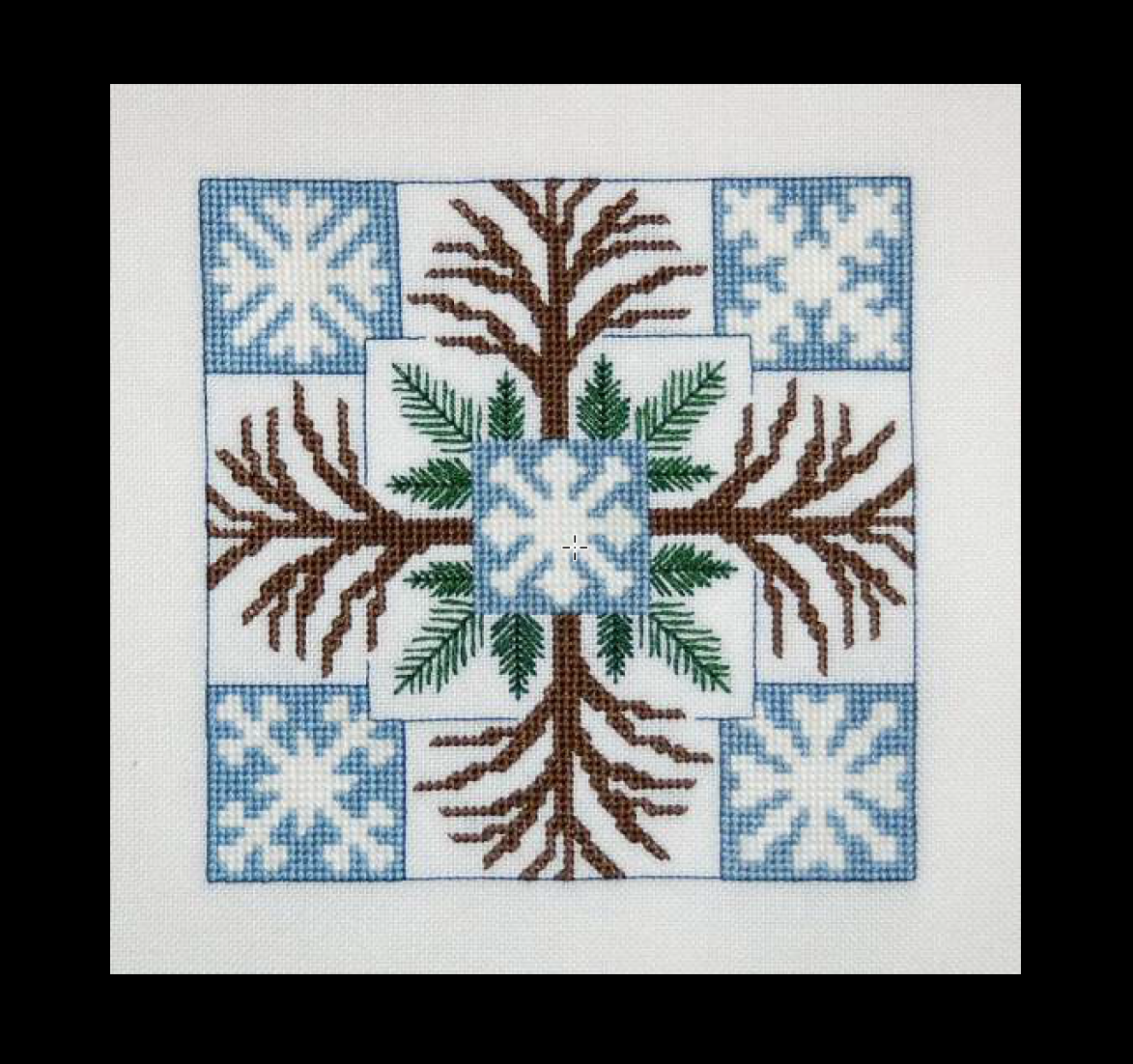 Monthly Squares: December Cross Stitch Pattern