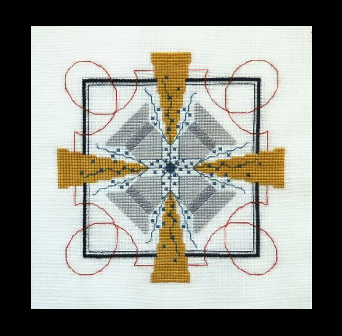 Monthly Squares: January Cross Stitch Pattern