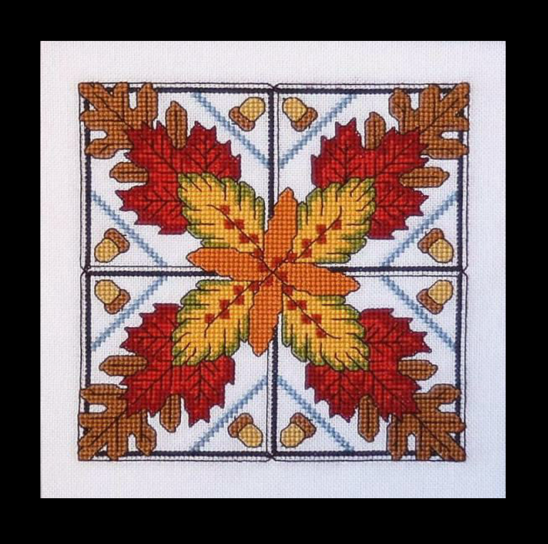October Continuous Patten Monthly Squares: October Cross Stitch Pattern – Craft Hatchery