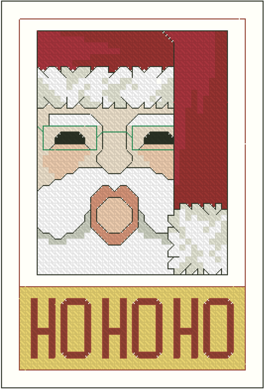 Ornament - The HoHoHo Santa Cross Stitch Pattern