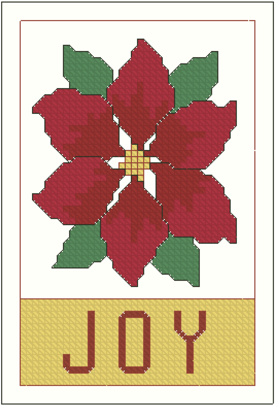 Ornament - The Joy of Poinsettias Cross Stitch Pattern