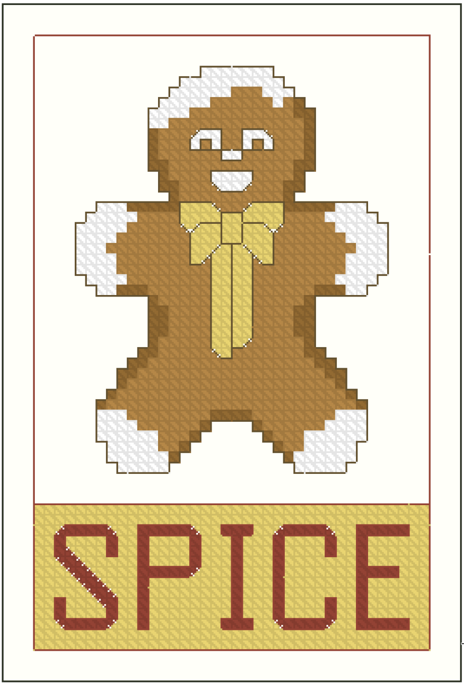 Ornament - The Spicy Gingerman Cross Stitch Pattern