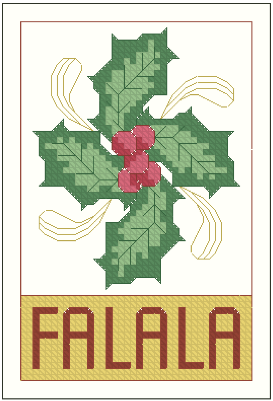 Ornament - The FaLaLa of Holly Cross Stitch Pattern