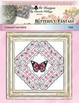 Pink Butterfly Fantasy Cross Stitch Pattern