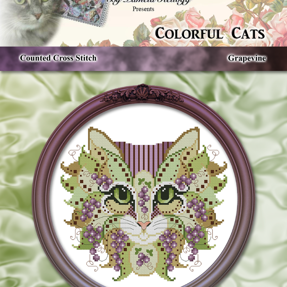 Colorful Cats Grapevine Cross Stitch Pattern – Craft Hatchery