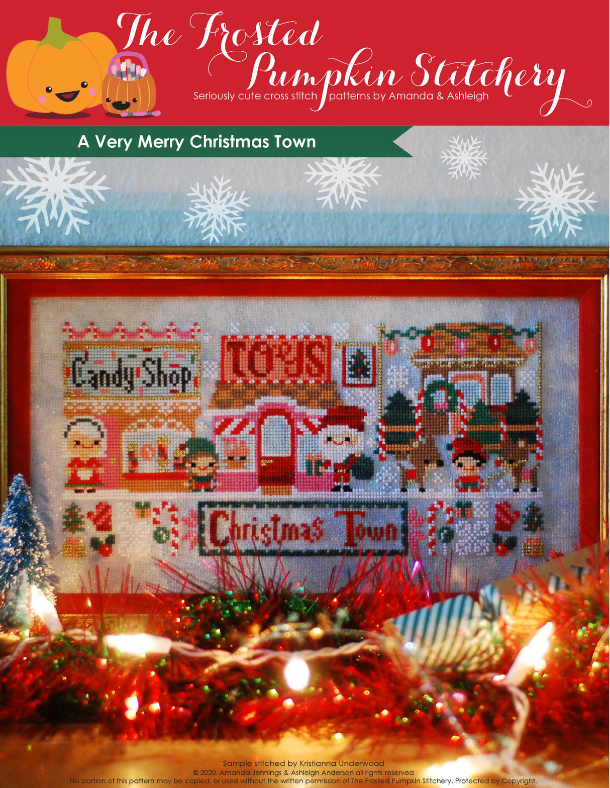 A Very Merry Christmas Town Cross Stitch Pattern