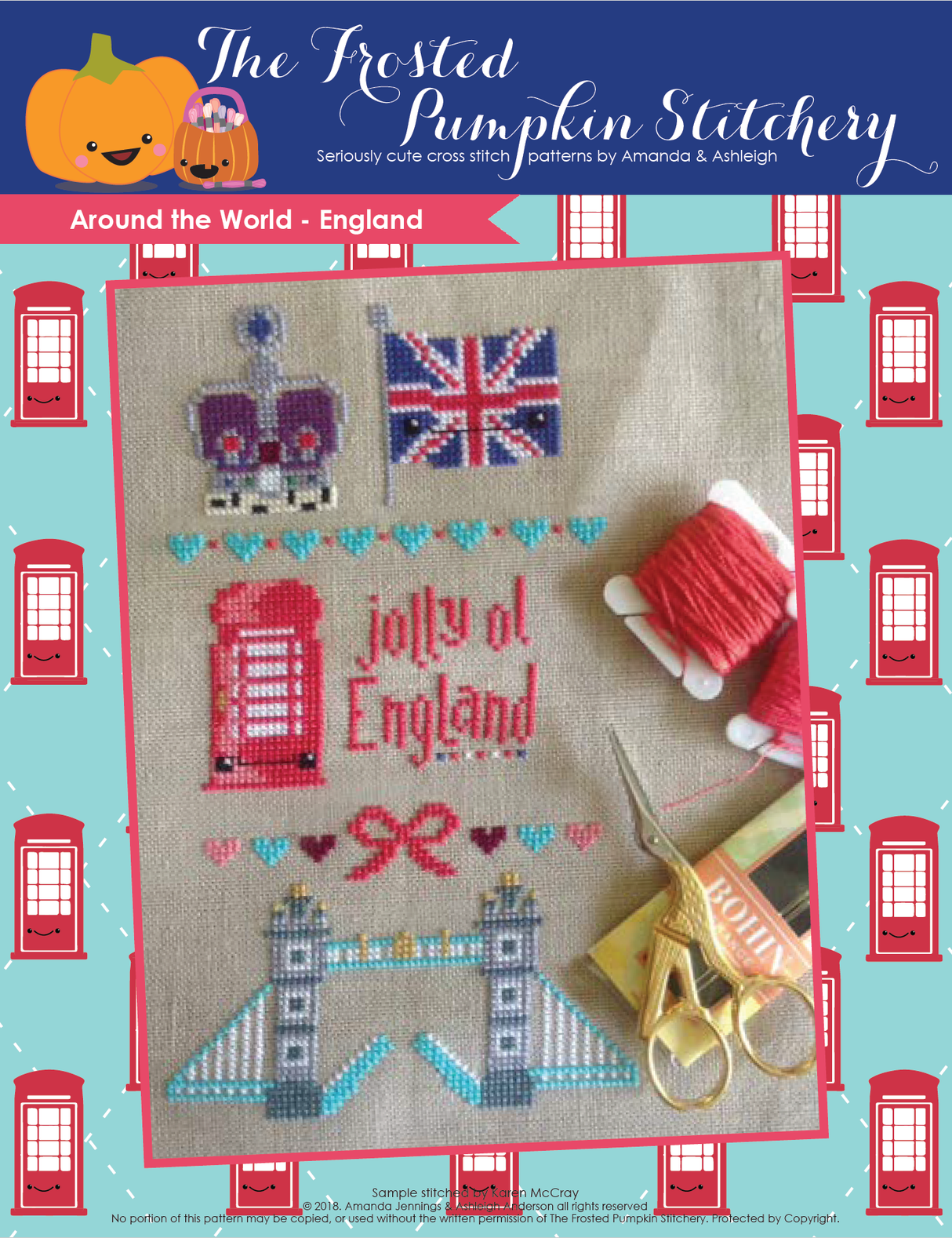 Around the World England Cross Stitch Pattern