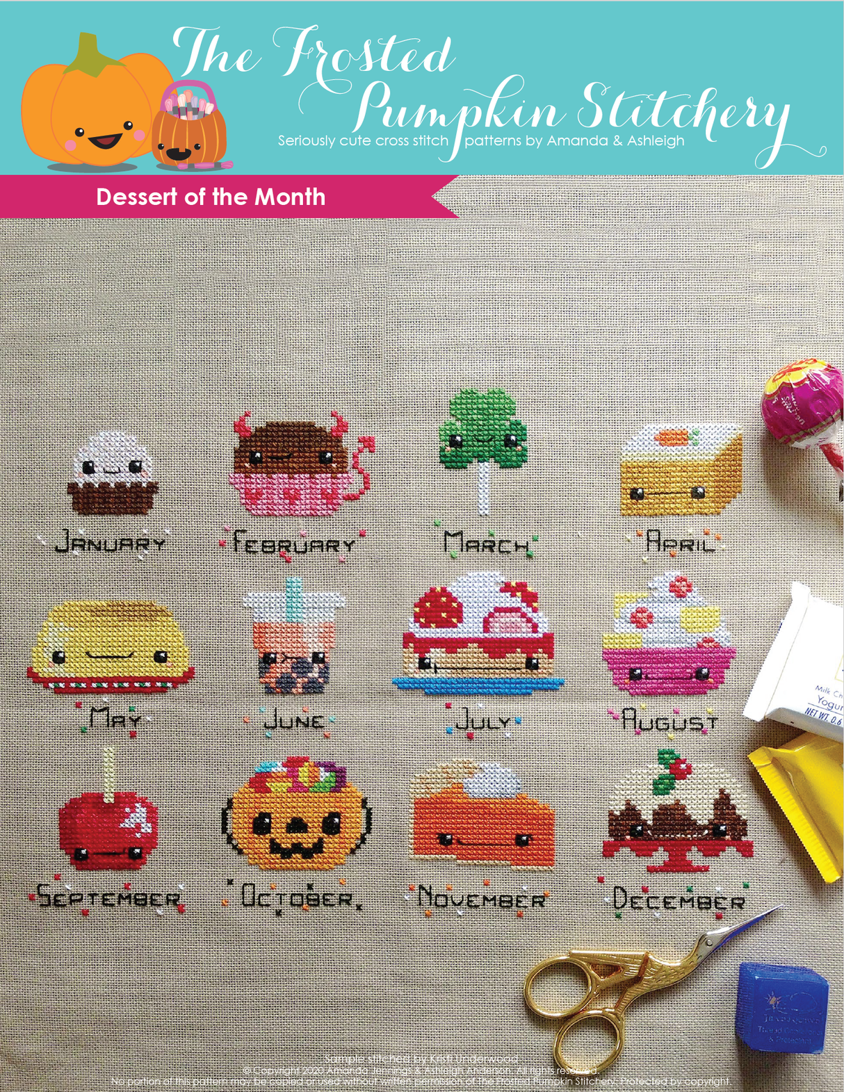 Dessert of the Month Cross Stitch Pattern