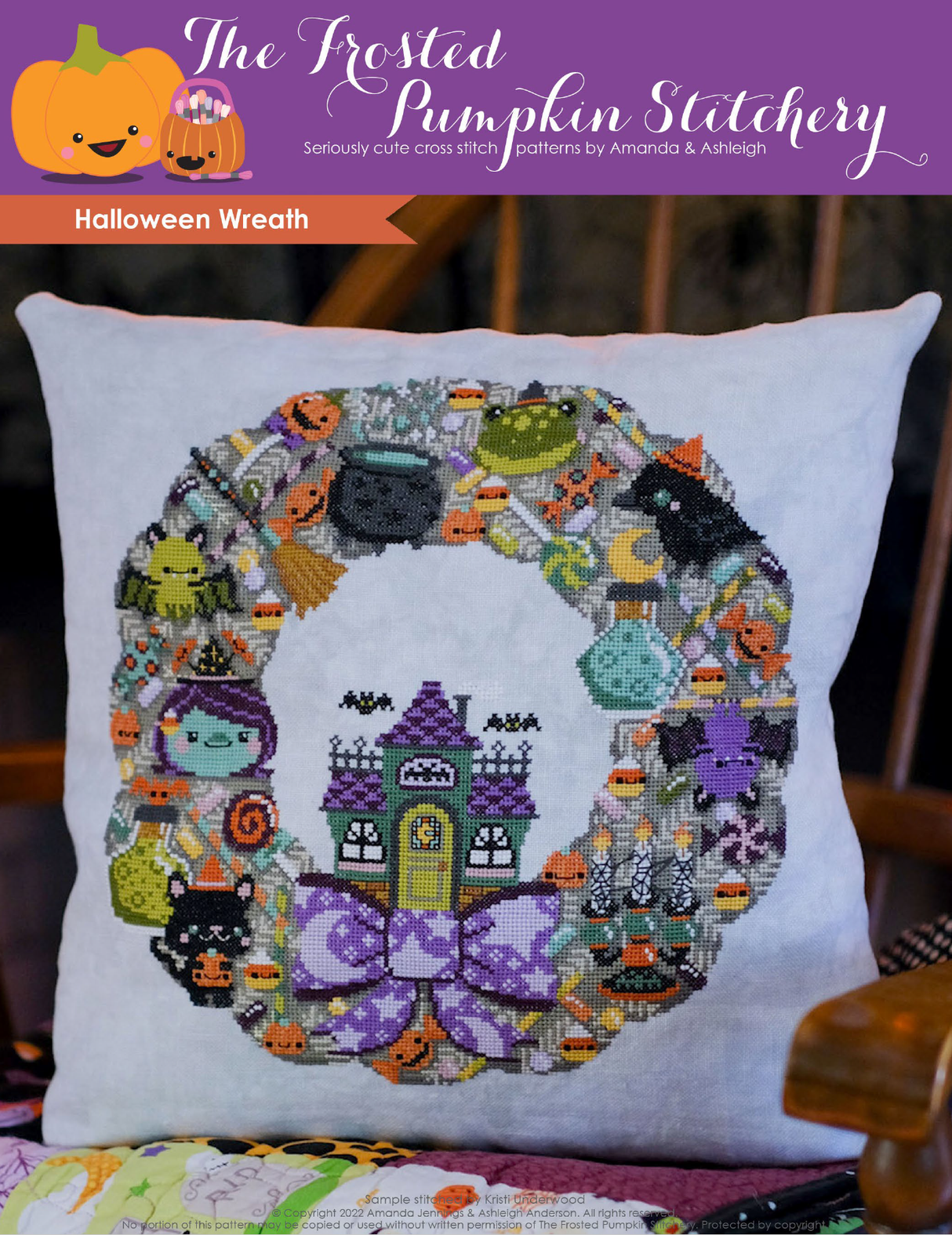 Halloween Wreath Cross Stitch Pattern