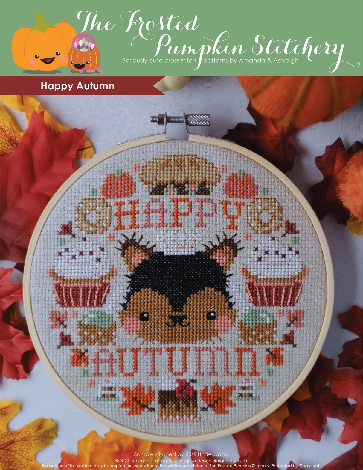 Happy Autumn Cross Stitch Pattern (Dog)