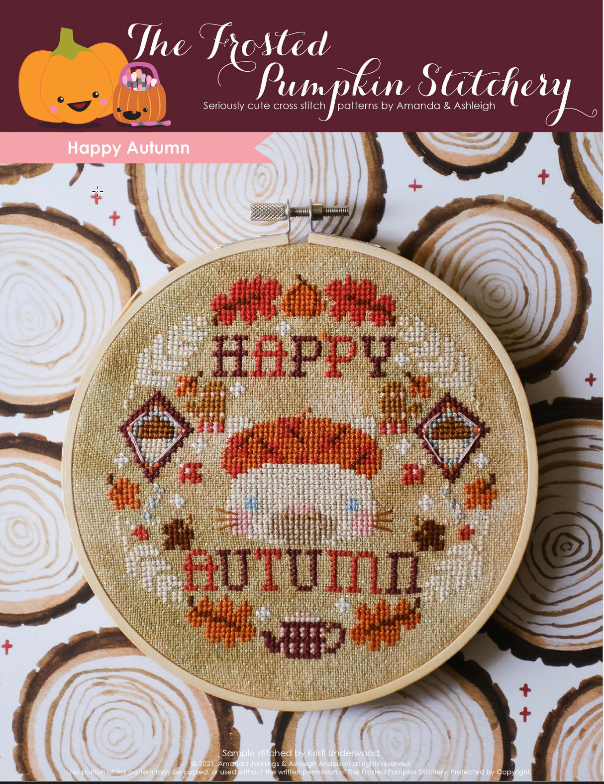 Happy Autumn Cross Stitch Pattern (Cat)