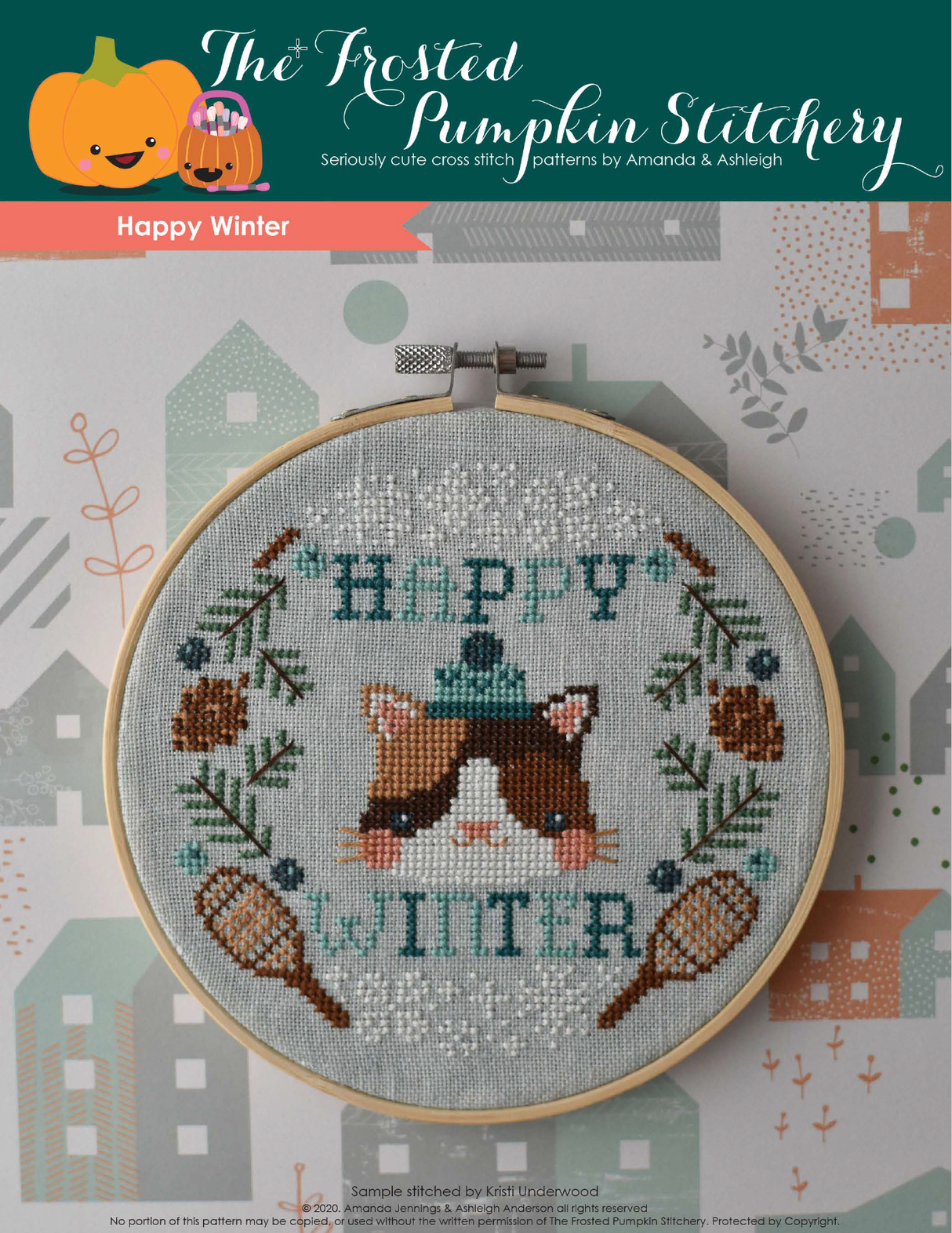 Happy Winter Cross Stitch Pattern (Cat)