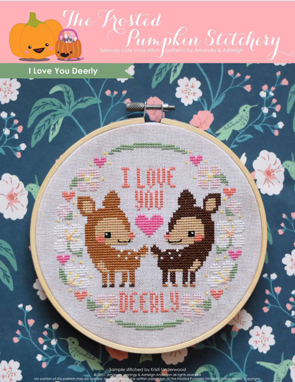 I Love You Deerly Cross Stitch Pattern