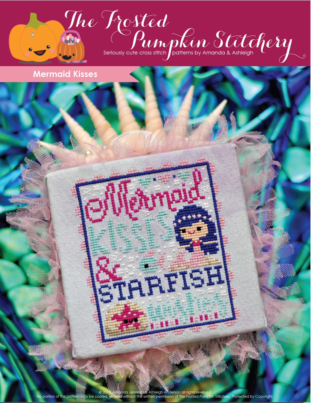 Mermaid Kisses Cross Stitch Pattern